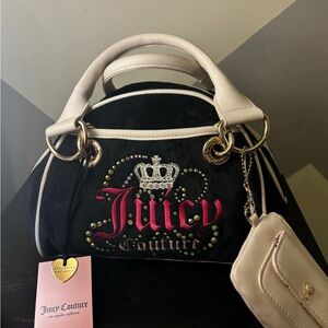 Juicy Couture Black and Cream Satchel